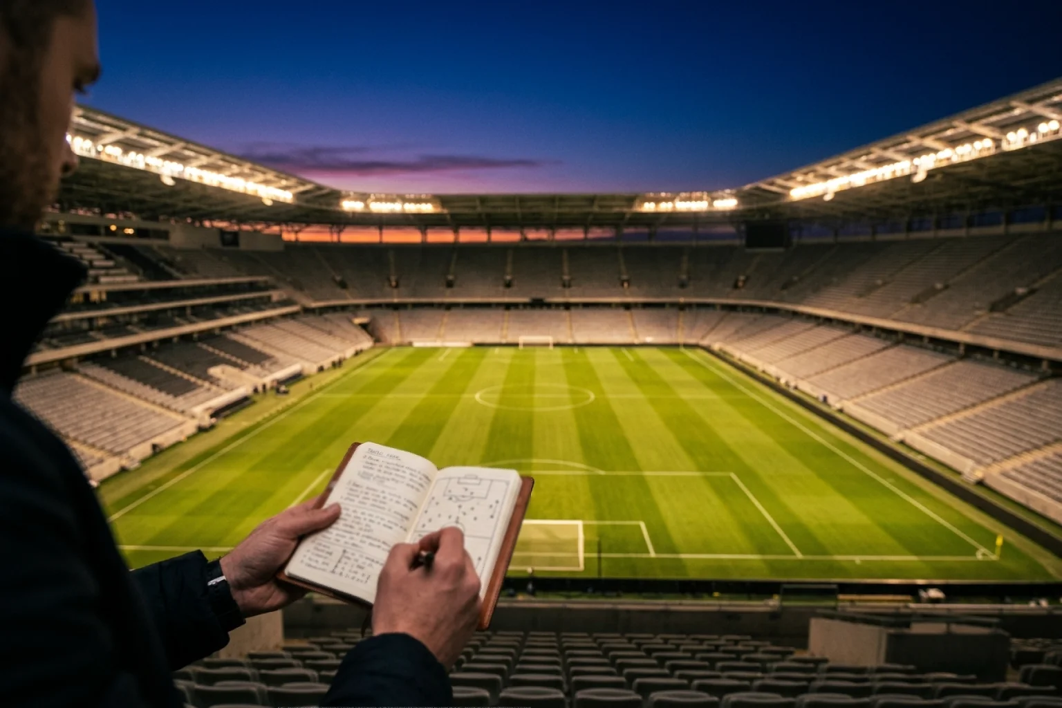 A 2026-os labdarúgó-világbajnokság fogadási útmutatójának címlapja, stadion háttérrel