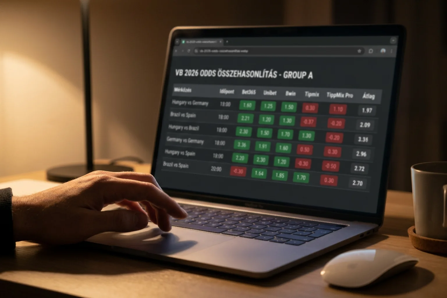 VB 2026 odds összehasonlítás — fogadási szorzók vizuális áttekintése